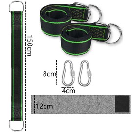 CuiCanfla Swing Attachment Beam, Hammock Attachment, Tree Swing Rope Hammock Tree Straps Hanging Set with 2 Hammock Straps, 2 Carabiners, Matching Tree Protectors, D-Rings