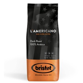 Bristot L‘americano Filter Coffee | Dark Roast Ground Coffee | 100% Arabica | Filter | 8oz/226.8g