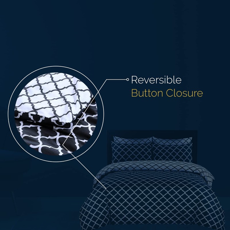 DTEX HOMES 100% Cotton Duvet Cover Set Printed Reversible Duvet