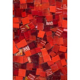 Unbranded Mosaic Glass: BRIGHT RED, 5 ounce Stained Glass Pack (about 100 Hand Cut Pieces)