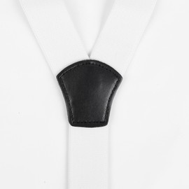 Alizeal Juego de tirantes y corbatín ajustables para hombre, Blanco, Talla única