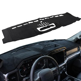 ACLONG Dashboard Cover Mat Fit for Ford F150 2021 2022 2023 2024 2025Flannel Non-Slip Dash Cover, Anti-Glare Sunshade UV Resistant Dashboard Protector Mat Pad