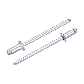 sourcing map 100Pcs 1/8"x1/4" Countersunk Head Blind Rivets, Zinc-Plated Carbon Steel Grip and Mandrel Cap Blind Rivets, Silver