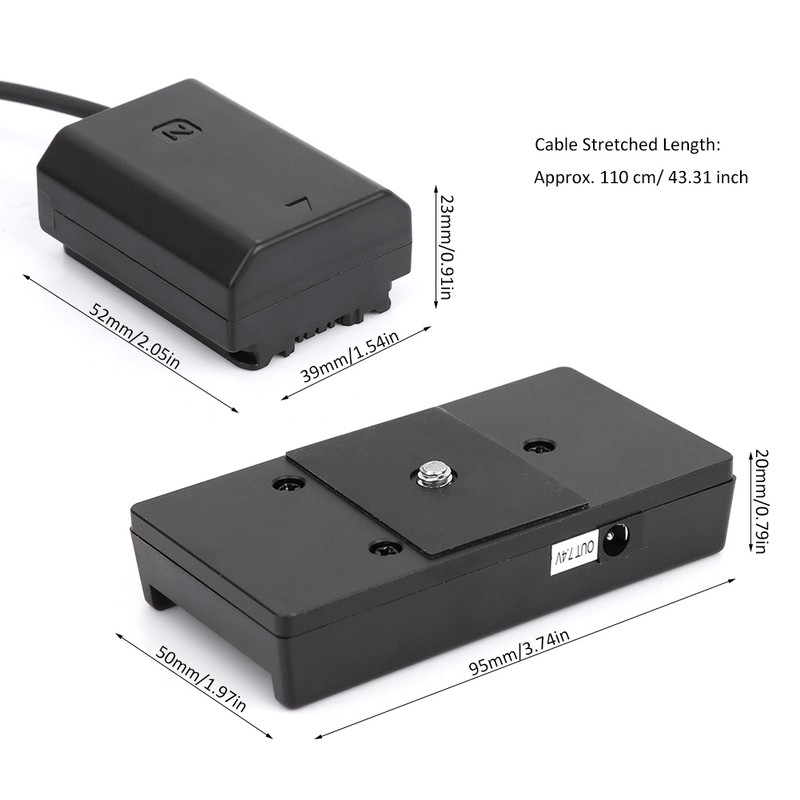Portable F970 Dummy Battery Pack Coupler Adapter for NP-FZ100 Battery