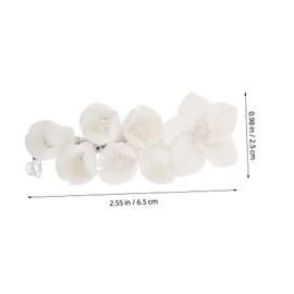 SAFIGLE 2pcs Flower Hair Barrettes: Wedding Bridal Hair Clips Barrettes For Women Side Bangs Daily Wear Parties And Photoshoots