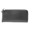 Rename Long Wallet, Genuine Leather, L-Shaped Zipper, gray (dark gray)