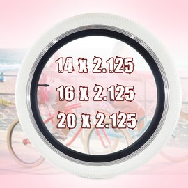 MAKELEN 2 Pack Kids Bike Tire 16x2.125 Folding Tire for Kids Bikes Compatible Fits Most Kids Bikes White