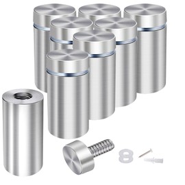 Osring 1in Dia x 2in Ln Wall Standoffs Stainless Steel Sign Standoff Holder, Brushed Nickel Advertising Nails Screw Mounting Hardware Holder for Acrylic Board and Sign Display, 8 Pack