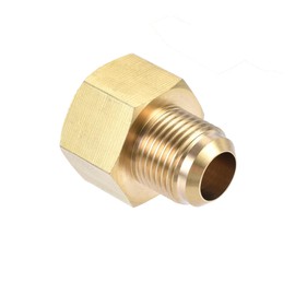 TA-VIGOR Brass Pipe Fitting, 1/2 SAE Flare Male to 5/8 SAE Female Thread, Brass Flare Adapter Tubing Connector for Air, Gas Pipe, Refrigeration, HVAC, 1PCS