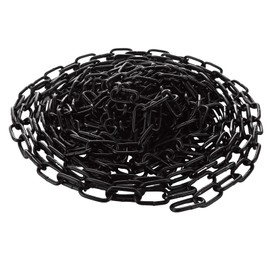 WOPPLXY 26.24 ft Length Black Chain Link, 1/8 Inch Carbon Steel Chain, Heavy Duty Coil Chain, Metal Porch Swing Chains for Home Outdoor Fence Gate, Garage Doors, Swing Chain, Bicycle Security Lock