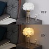 Sheenkarion Modern Small Gold Feather Table Lamp,Tripod Nightstand Bedside Lamp
