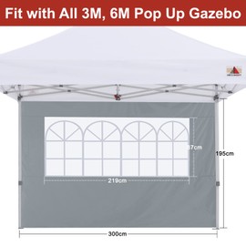 ABCCANOY 2 Packs of 10X10 Canopy Sidewalls with Church, Gray