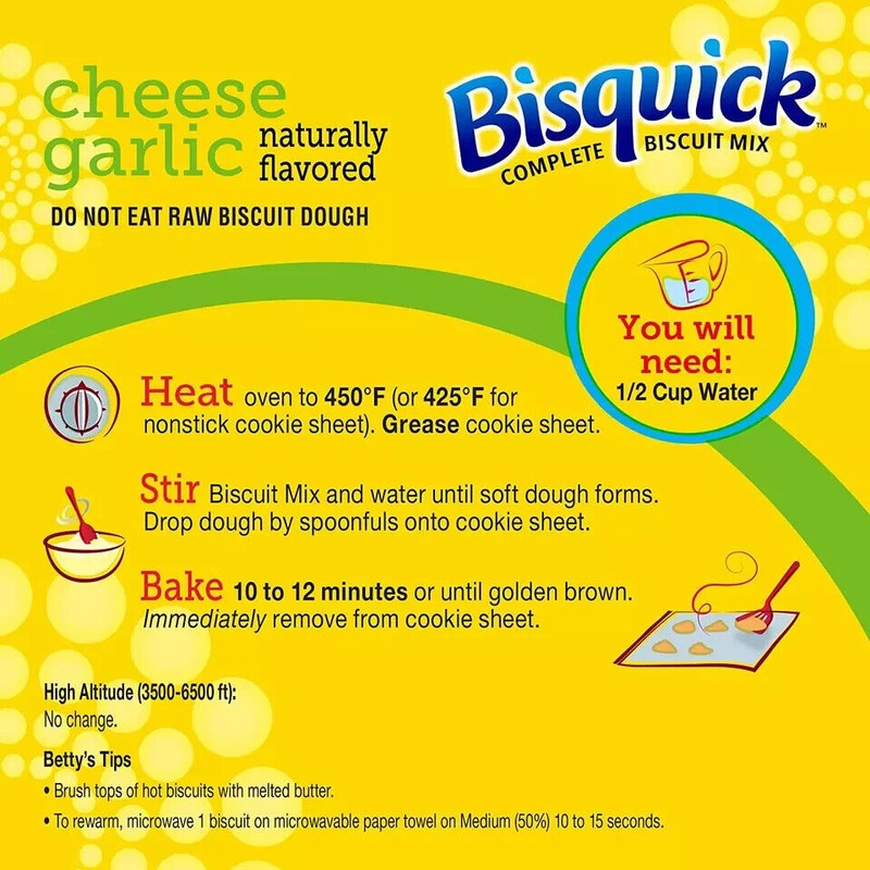Betty Crocker Bisquick Complete Cheese Garlic Biscuit Mix, Just Add