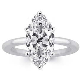 RURULUYA 3.5CT Elongated Marquise Cut Engagement Ring,Simulated Diamond Promise Ring,925 Sterling Silver 18K White Gold Plated Ring(5#)