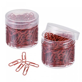 sourcing map Paper Clips Small Size 1.1 Inch Vinyl Coated to Prevent Tearing Pages with Box for Organize Office Home Red Count 400