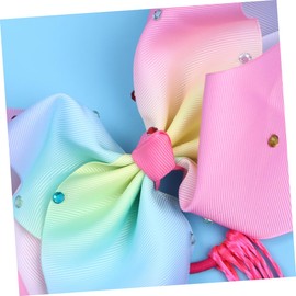 VICASKY Rainbow Bowknot Hair Ring Colorful Fake Braid Hair Tie Creative Headwear for Stylish Accessories for Everyday Use for Outfits