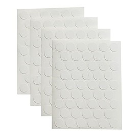 Set of 4 !!!! Sheets X 50=200caps Self Adhesive PVC Screw Cover Cap 9/16" (1 Sheet 50 caps) White