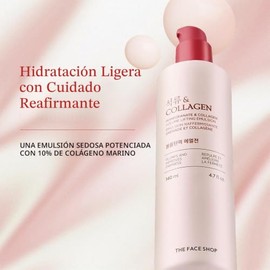 The Face Shop Pomegranate  Collagen - Emulsin Facial de Granada y Colgeno, 140 ml - Locin reafirmante con efecto lifting y glow - K-beauty coreano... 