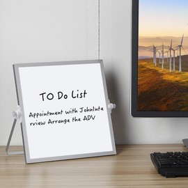 Aelfox Small White Board 9 x 7 Inch, Magnetic Small Dry Erase Board with Stand, Double-Sided, Aluminum Frame, Desktop Whiteboard for Students/Kids, Home, Office, School, Online Training