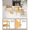 Danfoxer Cabinet Organizer Shelf(Set of 3),Bamboo Kitchen Counter Shelves for