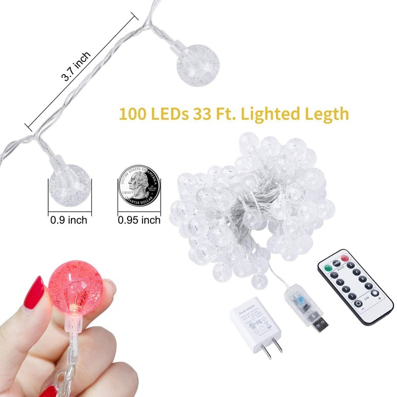 Minetom Globe String Lights Plug in - 33 ft 100