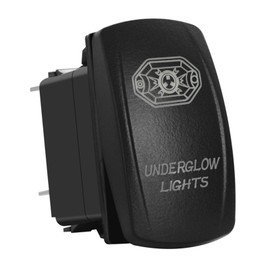 Blue Led Underglow Lights Rocker Switch 5 Pin ON-Off SPST Marine Toggle Switch for Car Boat Kayak Yacht Pontoon Fishing Boat 12V 24V IP68