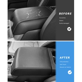INTGET Center Console Cover for Ford F150 Accessories 2015-2020 2016 2017 2018 2019 Car Middle Lid Seat Armrest Cover Protector Elbow Cushion Pad (Carbon Fiber Texture, 2015-2020)