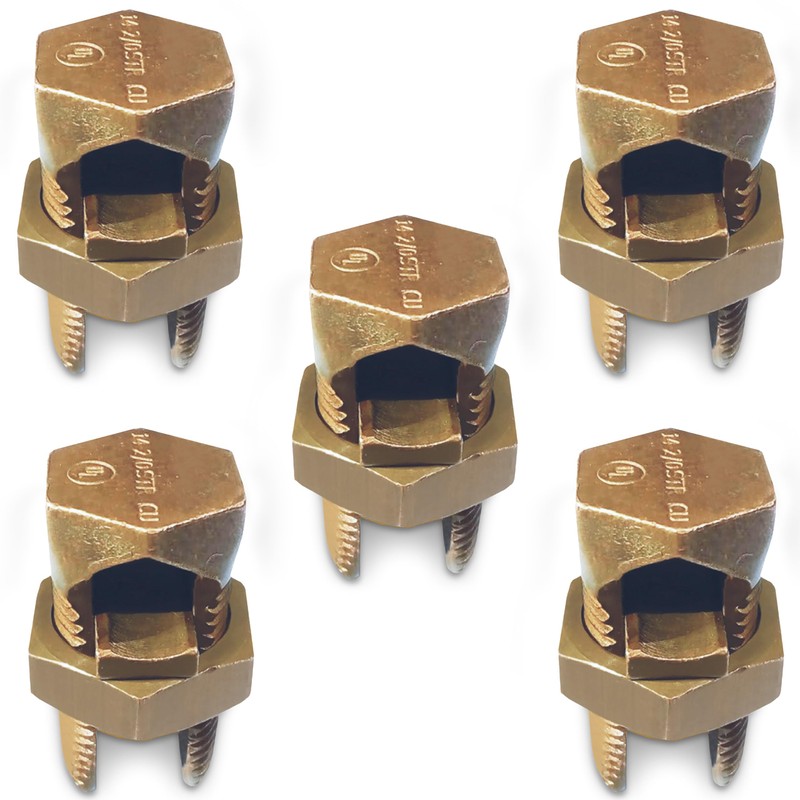 OHLECTRIC Hex Head Copper Split Bolt Connector 6 AWG (5
