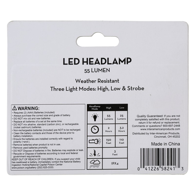 Glacier's Edge 6PK - 55 Lumen LED Headlamp Green 2X
