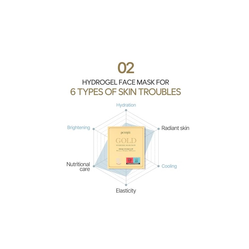 YUAKUOD e] Gold Hydrogel Mask Pack 5ea/Caja
