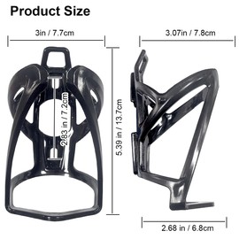 Garegce Bike Water Bottle Cage, 1PCS Mountain Bicycle Water Bottle Holder with Screws，Universal Durable Non-Slip Cycling Drink Bottles Holder for Road Bike Kids Bikes Accessories-Black