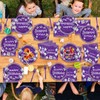 gisgfim 96 Pcs Purple Birthday Party Supplies Paper Plates Napkins