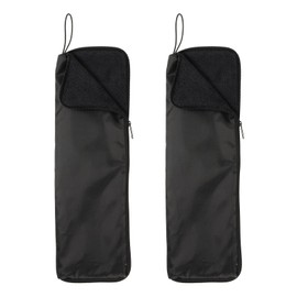sourcing map 2pcs Wet Umbrellas Bag 13.8" Oxford Cloth Umbrellas Sleeve Cover with Microfiber Inner Waterproof Portable Compact Cases for Folding Travel Umbrellas, Black
