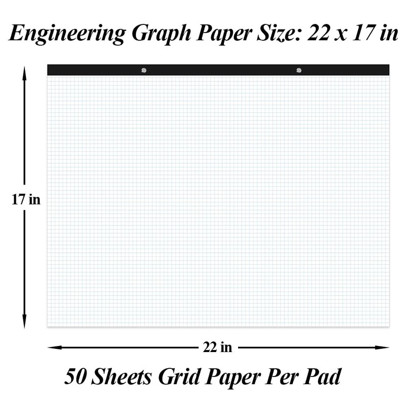 Large Engineering Graph Paper - 22" x 17" Grid Paper,