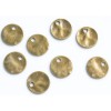 Antique Brass Wavy Circle Charm, Bronze Tone Disc Stamping Blank