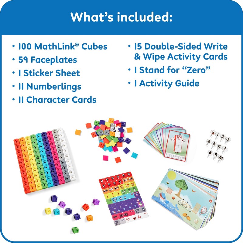 Learning Resources Numberblocks MathLink Cubes Activity Set, Ages 3+, Build