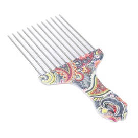 Peine de Selección de Cabello, Peine de Selección de Metal, Peine Afro para Peinar Cabello Rizado Largo y Grueso, Selección de Cabello Desenredado de Acero Inoxidable para Mujeres (Cintura flor K4)