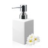 Qudubuy 320ml Refillable Square Ceramic Soap Dispenser with Long Spout