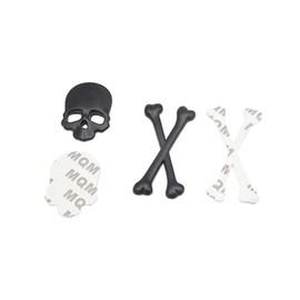 A ABSOPRO Black Metal Skull Head Shaped Decorative Stickers Badge Emblem for Car Item Replacement