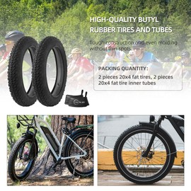 CALPALMY 26x4.0 Fat Tire and Tube Set – 2 Pack Replacement 26" Fat Bike Tires and 26x3.5/4.0 Butyl Tubes with 32mm Schrader Valve, Knobby All-Terrain Tread – Fits Fat Tire Mountain Bikes