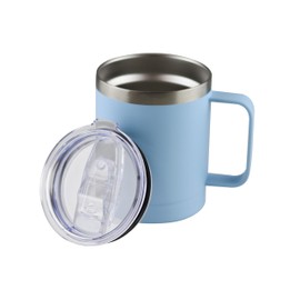 Termo De Acero Inoxidable 14 Oz (414ML) Térmico, Doble Capa, 10 Horas de Duración, Taza Para Café, Bebidas Frías y Calientes (Azul Celeste)