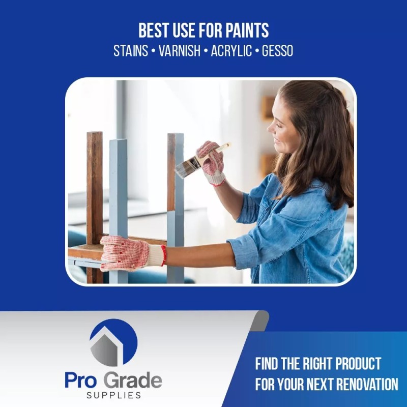 Pro-Grade 24PK 3" Flat House Wall,Trim Paint Brush Set Home