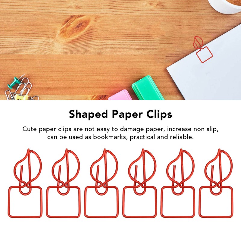 100pcs Paper Clips Prevent Slip Cute Candle Shaped Decorative Metal