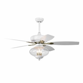 HbasdLH Modern White 52-Inch Low Profile Ceiling Fan with Remote Control - 3 Speeds, Quiet Operation - Bedroom Decor Upgrade (Bulbs Not Included)