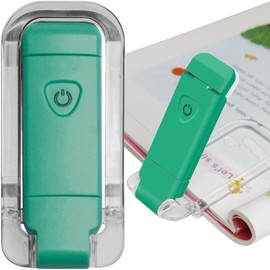 EGWASER Book Light for Reading in Bed, USB Rechargeable Clip on Book Lights, 3 Brightness Adjustable Dimmable Bookmark Light for Eye-Protection, Reading Lamp for Bookworms, Travel (Dark Green)