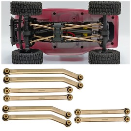 RCLIONS Higher Extra Clearance RC Links Linkage Set for 1/24th Axial SCX24 Deadbolt AXI90018 AXI00004 RC Crawler Car Upgrades Parts (Gold)