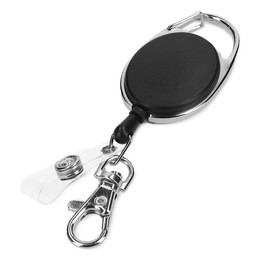 kwmobile Key Yo-Yo with ID Clip – Key Ring Extendible – Card Holder Carabiner Pendant – Lanyard with Card Holder