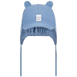 Smarilla Tie Hat Peaked Cap Summer Hat Baby Boy Muslin, blue