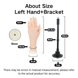 Realistic Practice Hand Flexible Bendable Nail Practice Hand With Holder，NINGDAN Hand Nail Art Training Tools Necklace Bracelet Ring Stand for Showing Photography Props Nail Tech (1pcs Left+bracket)