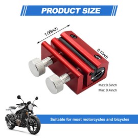 MUQIDA Cable Lubricator, Aluminum Double-Headed Wire Luber Tool for Brake Line Lubrication, Cable Luber Oiler Twin Clamp for Motorcycle Scooter Bike ATV, Motorcycle Accessories (Red)
